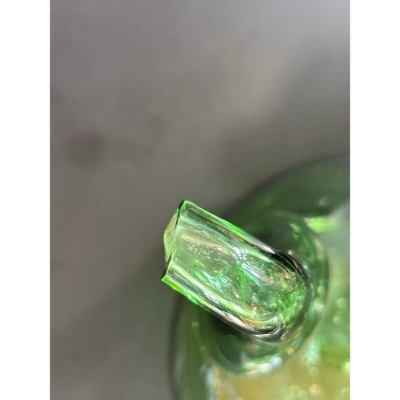 Vintage Hand Blown Italian Green Glass DecanterCarafe,Chamber Chiller & stopper - Picture 9 of 16